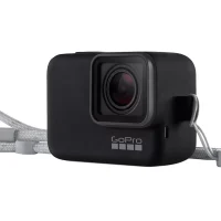 Gopro Sleeve + Lanyard Estuche Negro Silicona para Hero7